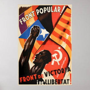Affiche de la guerre civile espagnole Front popula
