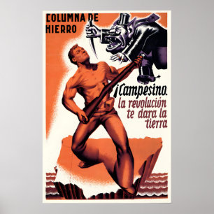 Affiche de la Guerre Civile Espagnole Paysan, il r