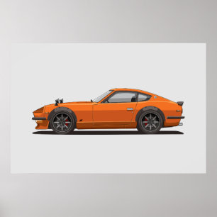 Affiche de la légendaire Fairlady Bug Orange 240z