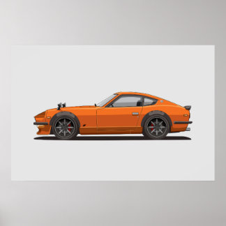 Affiche de la légendaire Fairlady Bug Orange 240z
