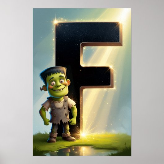 Affiche de la lettre F pour Halloween pour les sal (Devant)