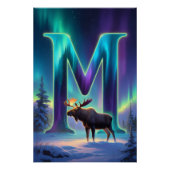 Affiche de la lettre M d'Aurora | Art des lumières (Devant)