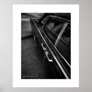 Affiche de la Lincoln Continental vintage en noir 