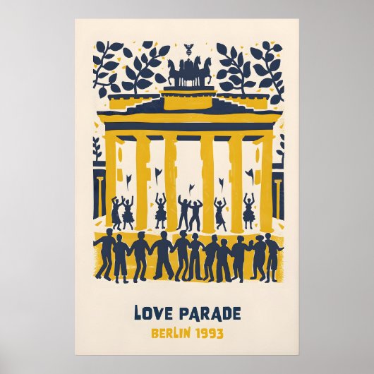 Affiche de la Love Parade de Berlin - Porte de Bra (Devant)