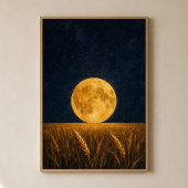 Affiche de la Lune de la Moisson Champ de Blé à l'