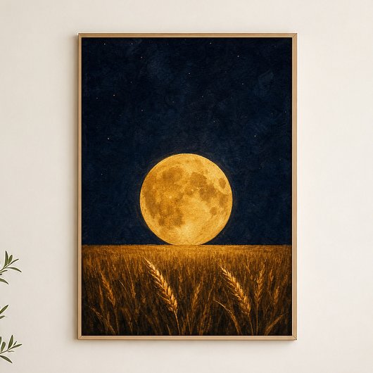 Affiche de la Lune de la Moisson Champ de Blé à l'