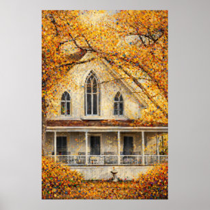 Affiche de la maison Carpenter de style gothique-f