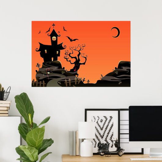 Affiche de la maison Halloween (Bureau à domicile)
