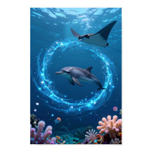 Affiche de la mer aux dauphins – Décoration murale