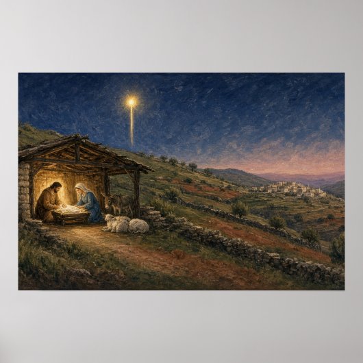 Affiche de la Nativité de l'Étable de la Nuit Sain (Devant)