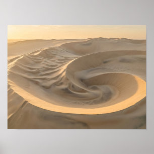 Affiche de la nature à spirale dorée des dunes du