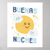 Affiche de la nurserie Art Lune et Étoiles Heureus (Devant)