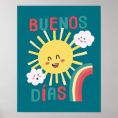 Affiche de la nurserie Art Soleil Heureux Bleu en  (Devant)