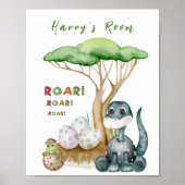 Affiche de la nurserie de bébé petit dinosaure | C (Devant)
