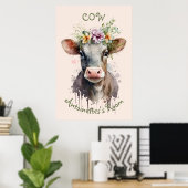 Affiche de la nurserie de la vache à l'aquarelle m (Bureau à domicile)