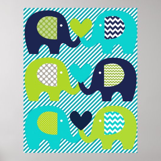 Affiche de la nurserie de l'amour des éléphants (Devant)