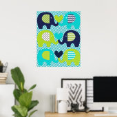 Affiche de la nurserie de l'amour des éléphants (Bureau à domicile)