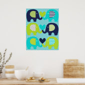Affiche de la nurserie de l'amour des éléphants (Cuisine)