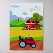 Affiche de la nurserie de tracteur Impression déco (Devant)