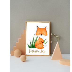 Affiche de la nurserie des animaux du renard de la