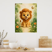 Affiche de la nurserie du bébé lion, Impression d' (Cuisine)