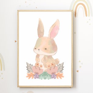 Affiche de la nurserie du joli lapin décoration de