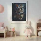 Affiche de la nurserie spatiale de lapin astronaut