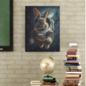 Affiche de la nurserie spatiale de lapin astronaut