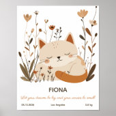 Affiche de la nursery florale de chaton dormant do (Devant)