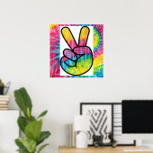 Affiche de la paix Tie Dye (Bureau à domicile)