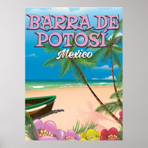Affiche de la plage de Barra de Potosí au Mexique