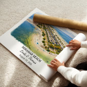 Affiche de la plage de Miramar Floride, Aquarelle,