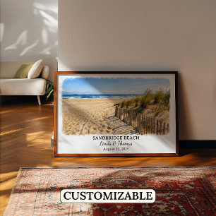 Affiche de la plage de Sandbridge en Virginie, Aqu