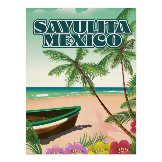 Affiche de la plage de Sayulita au Mexique (Devant)