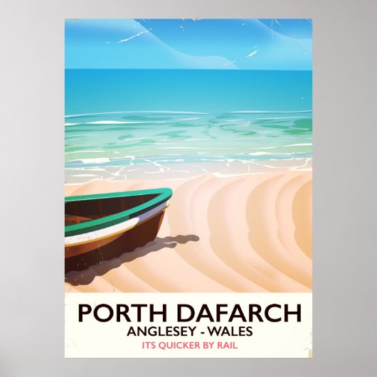 Affiche de la plage galloise de Porth Dafarch, Ang (Devant)