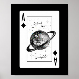 Affiche de la planète disco, art mural tendance de