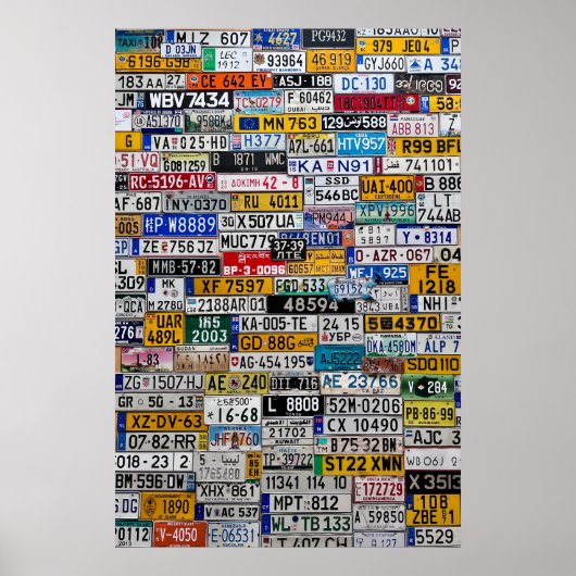 Affiche de la plaque de licence (Devant)