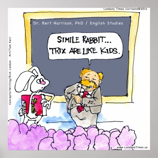 Affiche de la police grammaticale du lapin drôle (Devant)