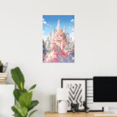 Affiche de la princesse anime mignonne dans un châ (Bureau à domicile)