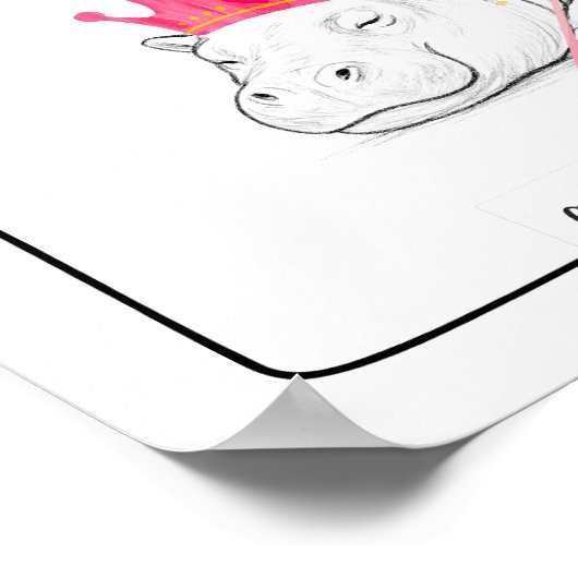 Affiche de la princesse bébé hippopotame pygmée (Coin)