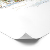 Affiche de La Rambla Barcelone Espagne Scène de ru (Coin)