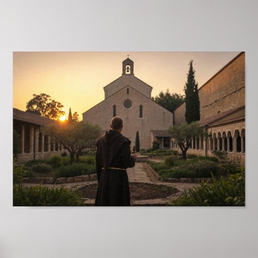 Affiche de la réflexion dans la cour du monastère (Devant)