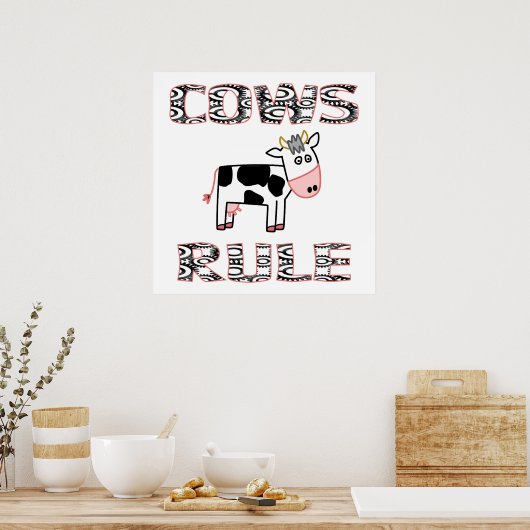 AFFICHE DE LA RÈGLE DES VACHES (Cuisine)