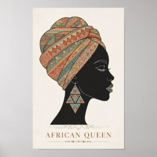 Affiche de la Reine Africaine - Art mural de femme