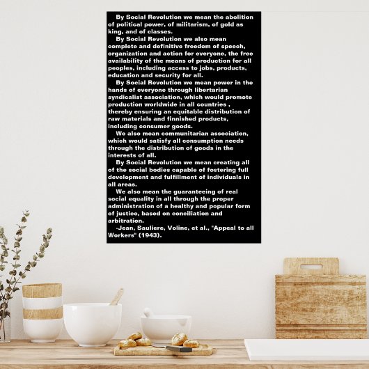 Affiche de la révolution sociale (Cuisine)