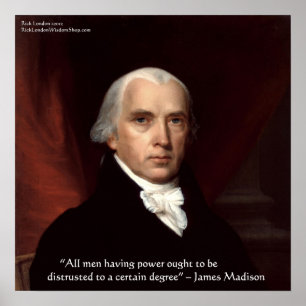 Affiche de la sagesse de James Madison "Guerre et 