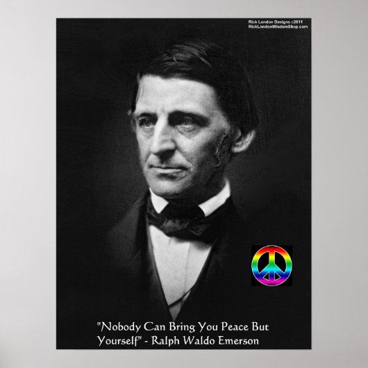 Affiche de la sagesse Emerson "Peace Yself" (Devant)