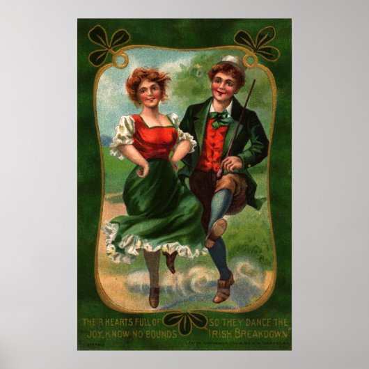 Affiche de la Saint-Patrick à cœurs pleins de joie (Devant)
