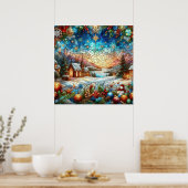 Affiche de la scène de Noël en verre (Cuisine)