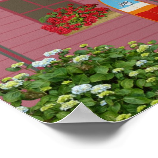 Affiche de la scène de plage tropicale (Coin)